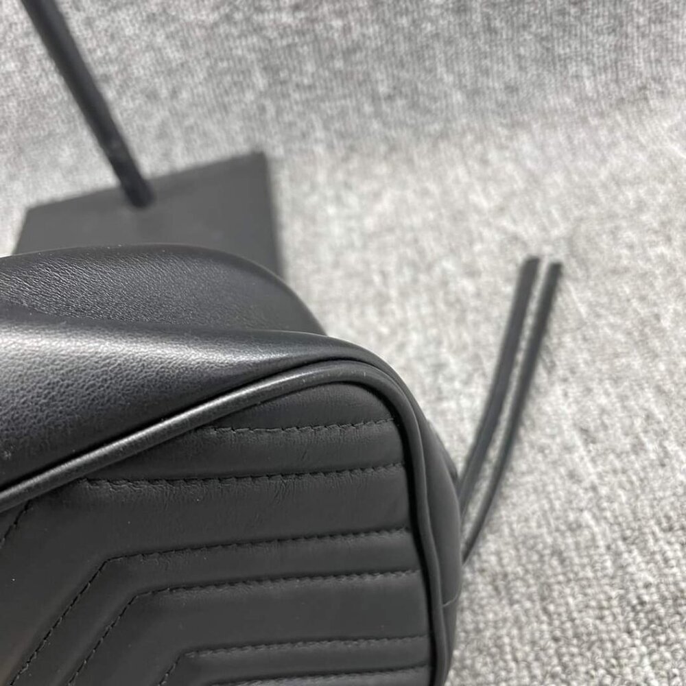 100% Authentic GUCCI Marmont Black Leather Small Shoulder Bag - Picture 12 of 16